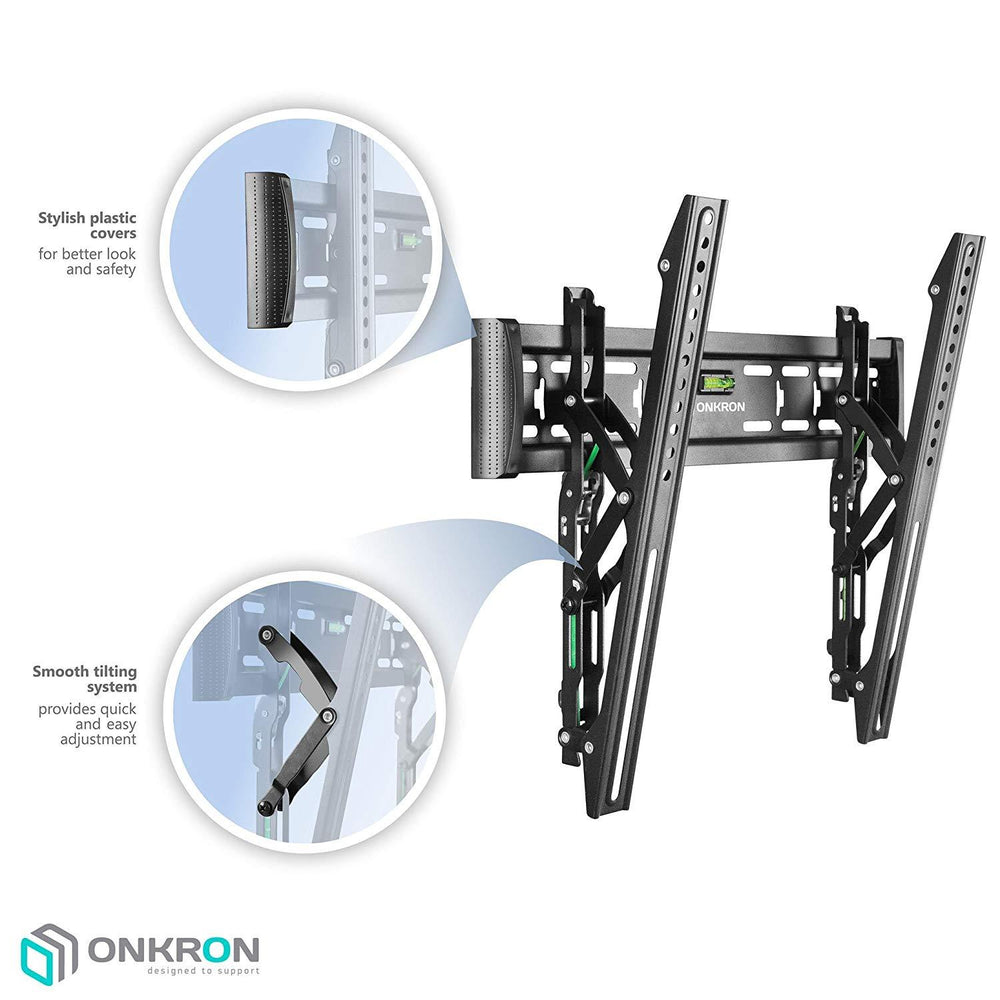 ONKRON Tilting TV Wall Mount  for 40 to 65-inch LCD LED OLED Flat Panel TV Screens up to 80 lbs Ultra Slim TM6