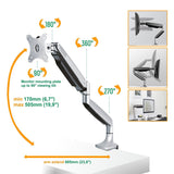 The ONKRON Monitor Desk Mount for 23 to 32-Inch LED LCD Flat Monitors up to 19.8 lbs G100 Silver