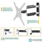 ONKRON TV Mount for Flat Panel TV Screens 32”-55” up to 77 lbs, Wall Mount for Curved Screens, M4 Black